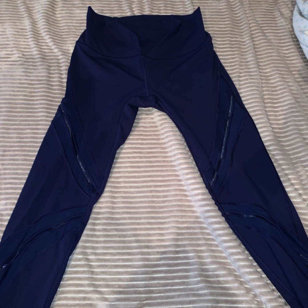 Mesh detail long leggings